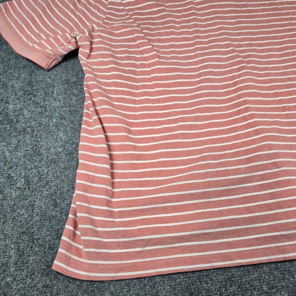 IZOD Men's Striped Polo Shirt 4XL Salmon White Short Sleeve Casual Golf - Picture 11 of 13